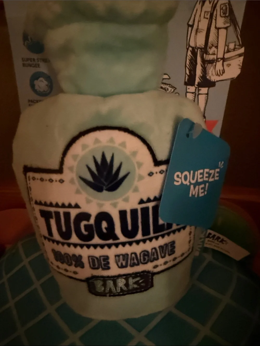 Bark Plush Tugquile Dog Toy - Light Blue and Navy